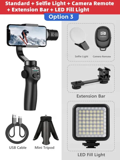 FANGTUOSI F10 NEW 3-Axis Foldable Smartphone Handheld Gimbal Cellphone Video Record Vlog Stabilizer for iPhone 14 Xiaomi Huawei