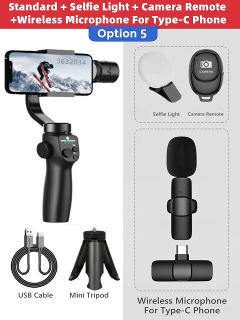 FANGTUOSI F10 NEW 3-Axis Foldable Smartphone Handheld Gimbal Cellphone Video Record Vlog Stabilizer for iPhone 14 Xiaomi Huawei
