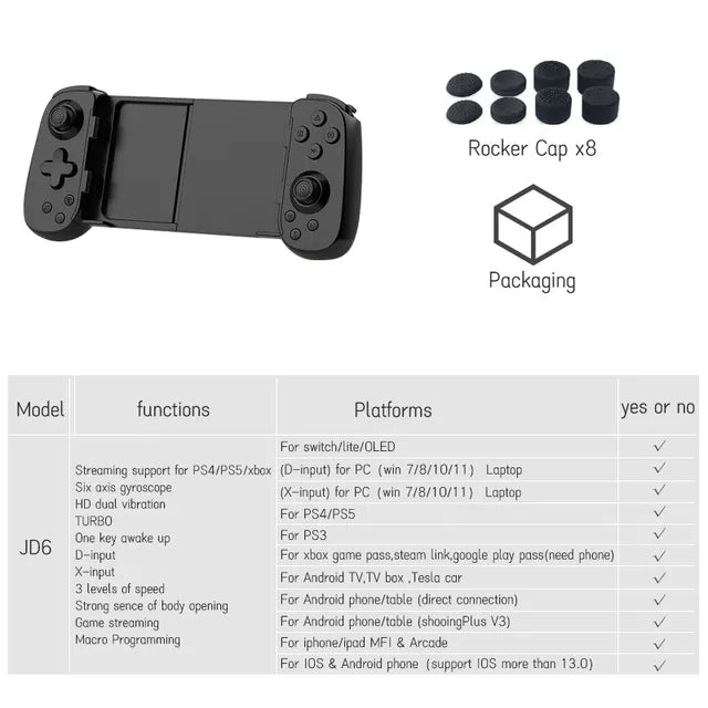 VILCORN Streaming Gaming Controller Support for PS4/Xbox Game Mobile Gamepad With Six Axis Gyroscope for Android/IOS Smartphone
