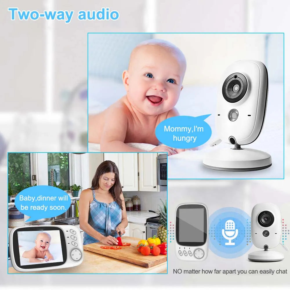 VB603 Video Baby Monitor 2.4G Mother Kids Two-way Audio Night Vision Video Surveillance Cameras With Temperature display Screen