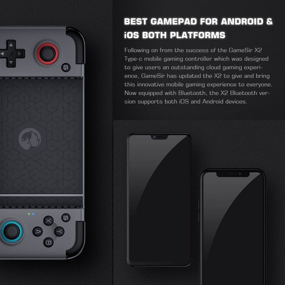 GameSir X2 Bluetooth Mobile Gamepad Wireless Game Controller for Android and Apple iPhone Cloud Gaming Xbox Game Pass STADIA