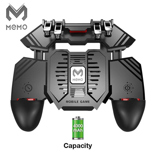 MEMO Original Pubg Controller AK77 Mobile Phone Radiator Water-cooled Fan Six Fingers PUGB Handle Power Bank Gamepad Accessories
