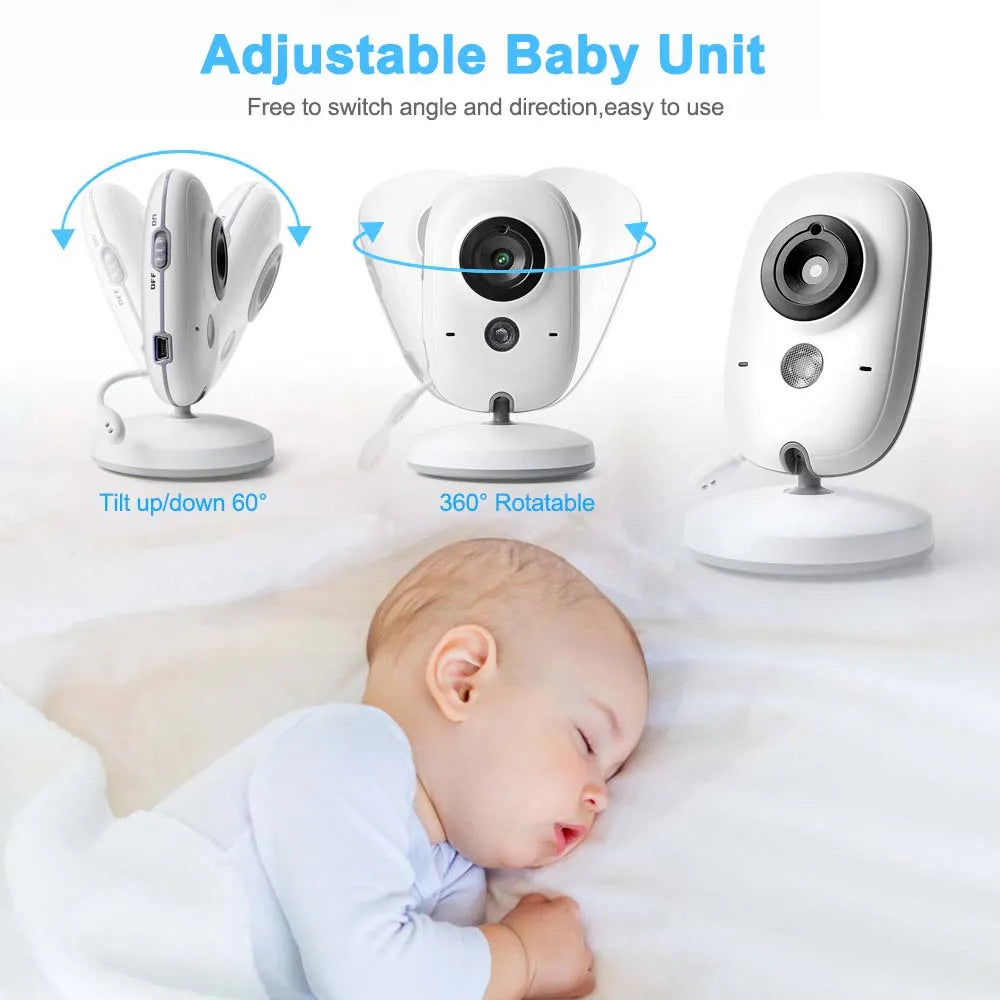 VB603 Video Baby Monitor 2.4G Mother Kids Two-way Audio Night Vision Video Surveillance Cameras With Temperature display Screen